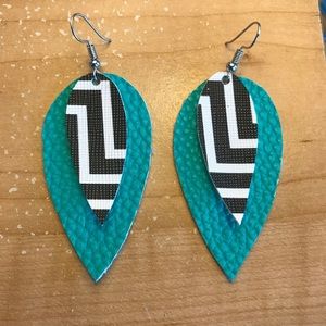 Faux leather earrings
